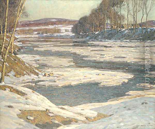 An Opalescent River Finished 1909 Oil Painting - George Gardner Symons