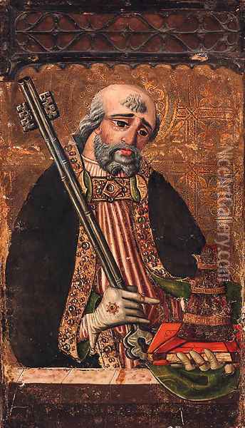 Saint Peter Oil Painting - The Master Of Astorga