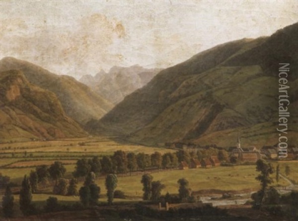 Ziegenhirte Im Hochgebirge Oil Painting - Alexandre Louis Robert Millin Du Perreux