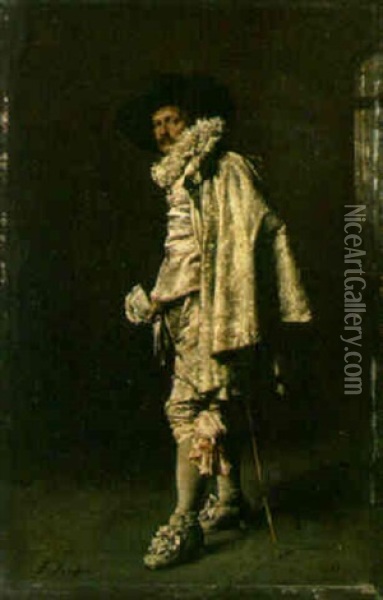 A Standing Cavalier Oil Painting - Ferdinand Victor Leon Roybet