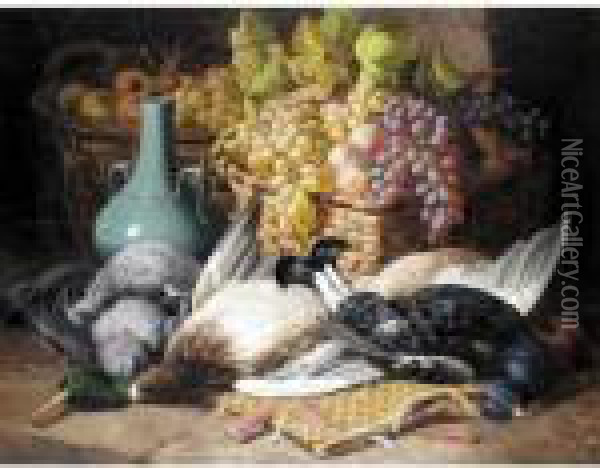 Fruit And Game Oil Painting - Charles Thomas Bale