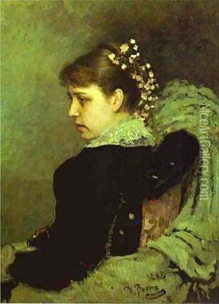 Portrait Of T A Mamontova 1882 Oil Painting - Ilya Efimovich Efimovich Repin