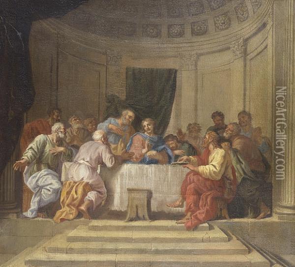 The Last Supper Oil Painting - Hyacinthe Collin de Vermont
