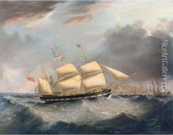 A British Barque, Probably T He Oil Painting - Joseph Heard