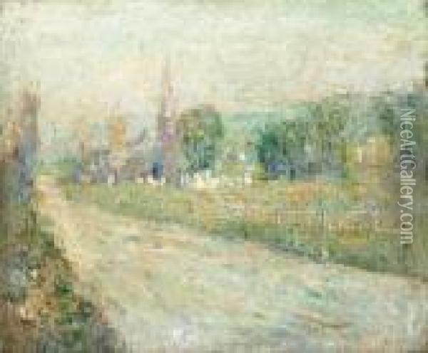 Old Church, Connecticut Oil Painting - Ernest Lawson