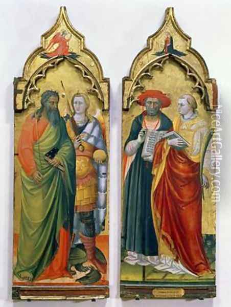 St Andrew St Michael St Jerome and St Lawrence Oil Painting - Bicci Di Lorenzo