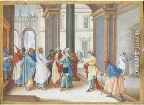 The Tribute Money Oil Painting - Friedrich The Elder Brentel