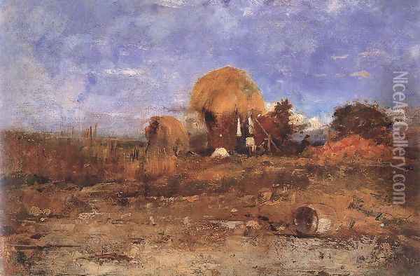 Tajkep szalmakunyhoval, 1875 Oil Painting - Lajos Deak-Ebner