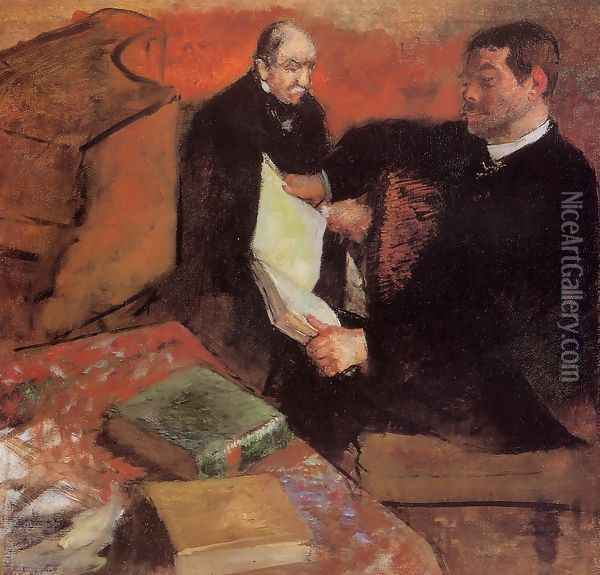 Pagan and Degas' Father Oil Painting - Edgar Degas