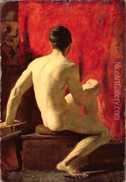 Seated Male Model Oil Painting - William Etty