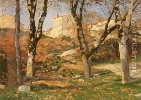 Herbstlandschaft Mit Birken Oil Painting - Louis Alexandre Cabie