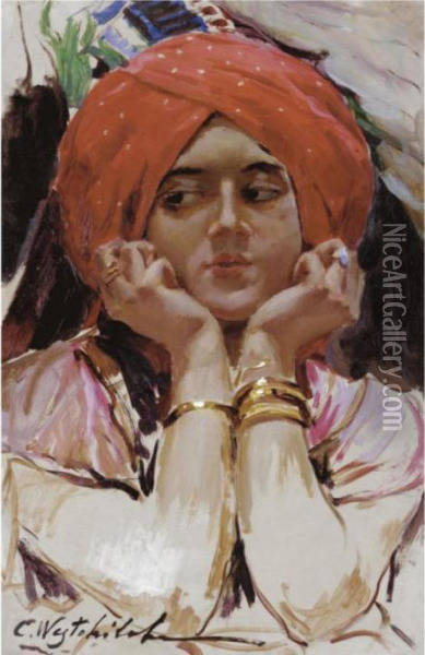 The Persian Princess, Capri Oil Painting - Constantin Alexandr. Westchiloff