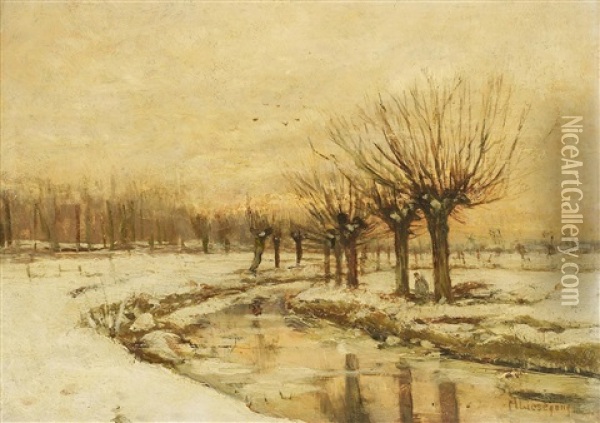 Winter Im Dusseltal Oil Painting - Helmuth Liesegang