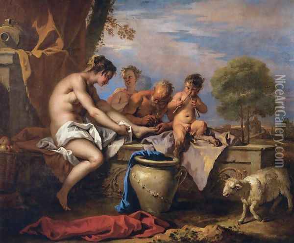 Nymph and Satyrs Oil Painting - Sebastiano Ricci