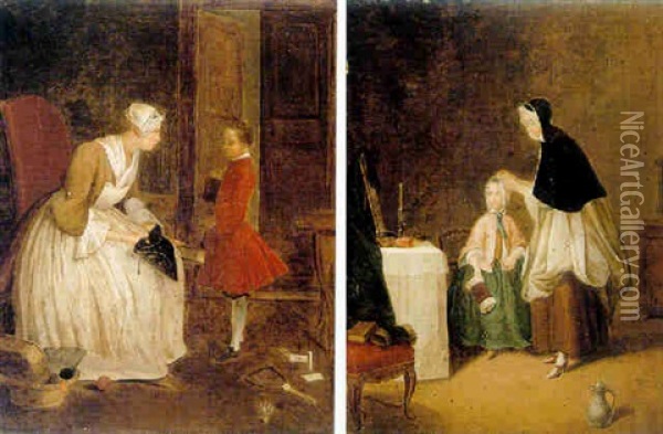 The Gouvernante Oil Painting - Jean-Baptiste-Simeon Chardin