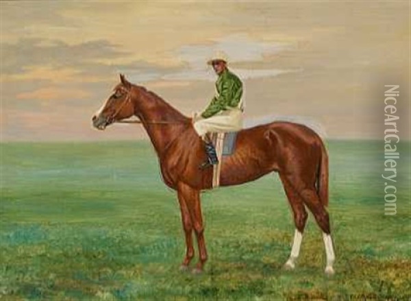 En Jockey Til Hest Oil Painting - Adolf Heinrich Claus Hansen