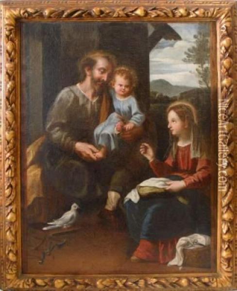 La Sainte Famille Oil Painting - Francisco El Viejo Herrera