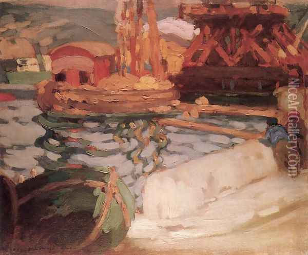 Port in Monaco 1905 Oil Painting - Janos Vaszary
