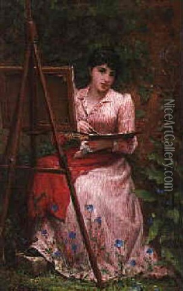 The Young Artist Oil Painting - Felix Joseph Barrias