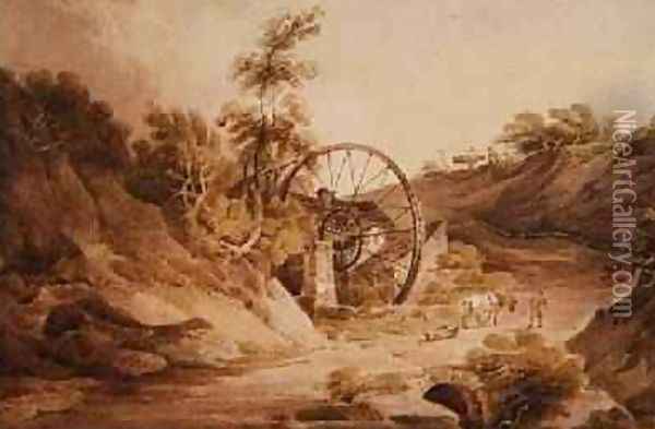 Great Wheel at Broseley Oil Painting - Paul Sandby Munn
