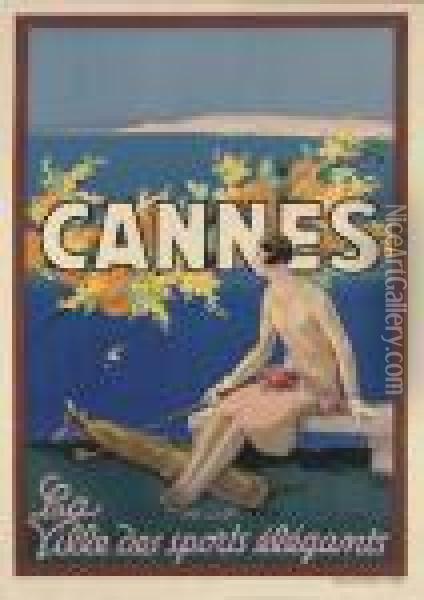 Cannes Oil Painting - Georges Goursat Sem