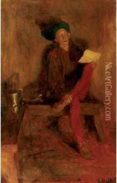 Villon--the Singer Fate Fashioned To Her Liking Oil Painting - Howard Pyle