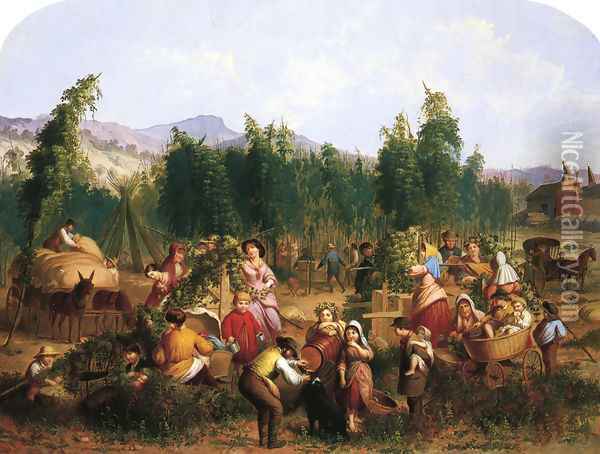 Hop Picking Oil Painting - Tompkins Harrison Matteson