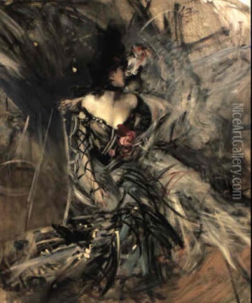 Ballerine Espagnole Au Moulin Rouge Oil Painting - Giovanni Boldini