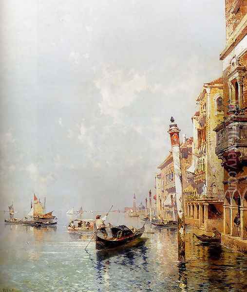Canale della Giudecca Oil Painting - Franz Richard Unterberger