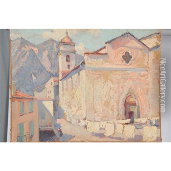 Village Montagnard De Saorge Oil Painting - Lucien-Hector Jonas