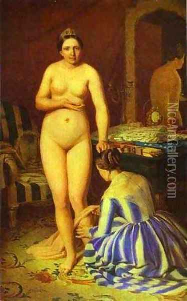 Diana Dressing 1846 Oil Painting - Aleksei Gavrilovich Venetsianov