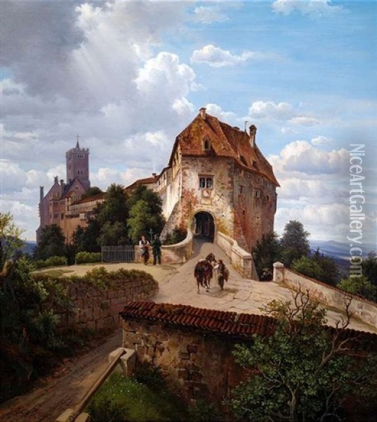 Die Wartburg Bei Eisenach Oil Painting - Anton Castell