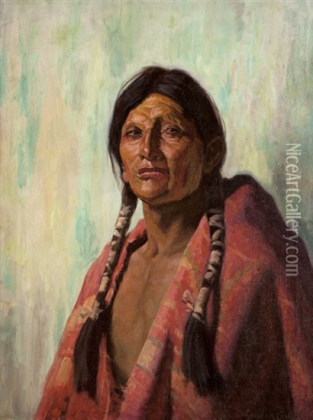 Taos Chief Joe Romero Oil Painting - Gordon Coutts