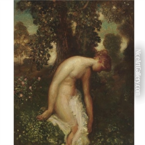 The Bather Oil Painting - Arthur B. Davies