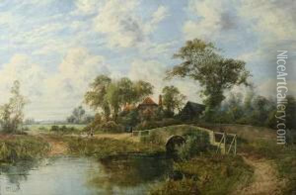 Summer Day On The English Countryside Oil Painting - Octavius Thomas Clark