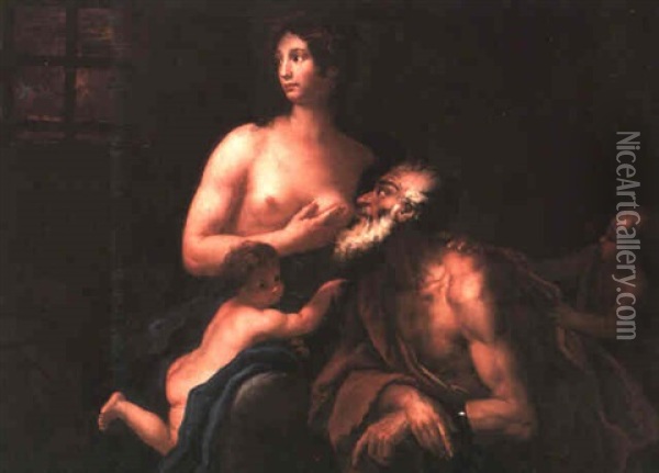 Charitas Romana Oil Painting - Johann Carl Loth