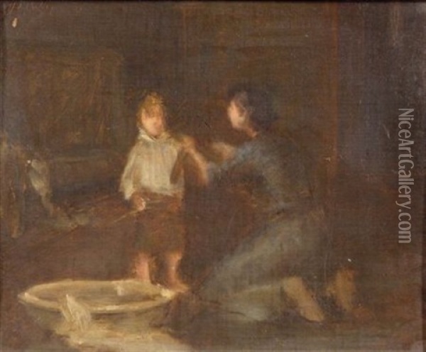 Mother And Child Oil Painting - Theodore Earl Butler