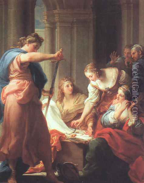 Achilles at the Court of Lycomedes, 1745 Oil Painting - Pompeo Gerolamo Batoni