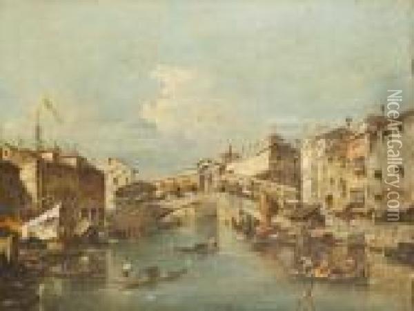 Rialto, 
Venice Oil Painting - Francesco Guardi
