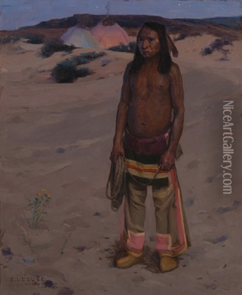 Klikitat Indian Oil Painting - Eanger Irving Couse