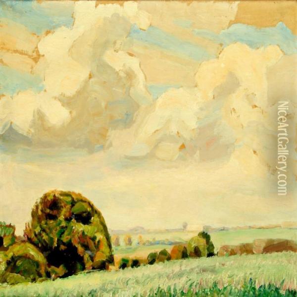 Field And Sky Oil Painting - Fritz Syberg