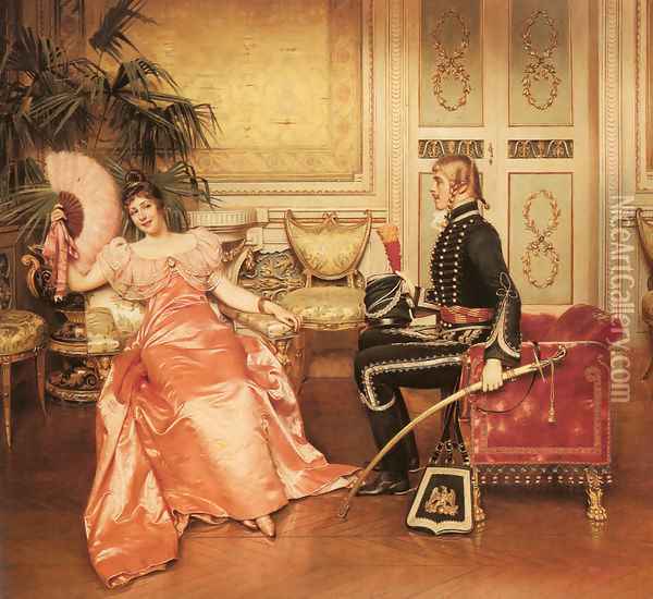 Flirtation Oil Painting - Charles Joseph Frederick Soulacroix
