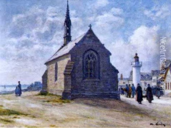 La Chapelle De La Croix A Concarneau Oil Painting - Maurice Grun