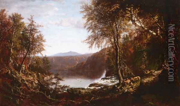 Loon Lake, Adironcacks Oil Painting - James McDougal Hart