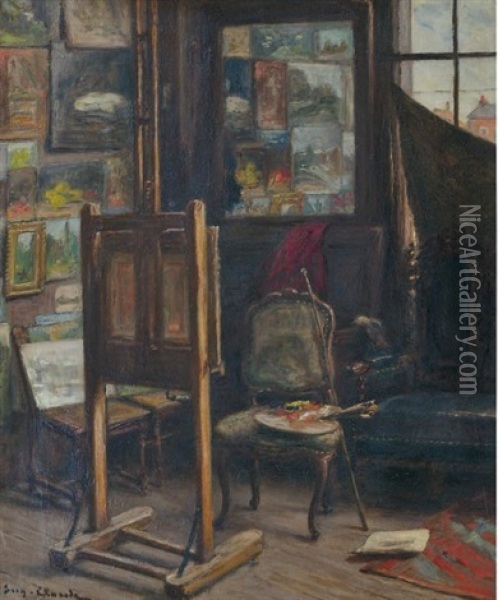 Dans L'atelier Oil Painting - Eugene Claude