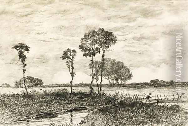 Landscape with a stream and trees Oil Painting - Henri-Joseph Harpignies