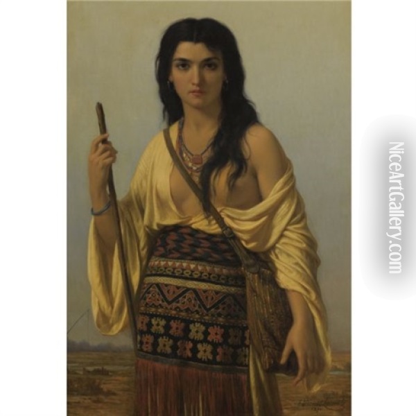 Minnehaha Oil Painting - Emile Charles Hippolyte Lecomte-Vernet