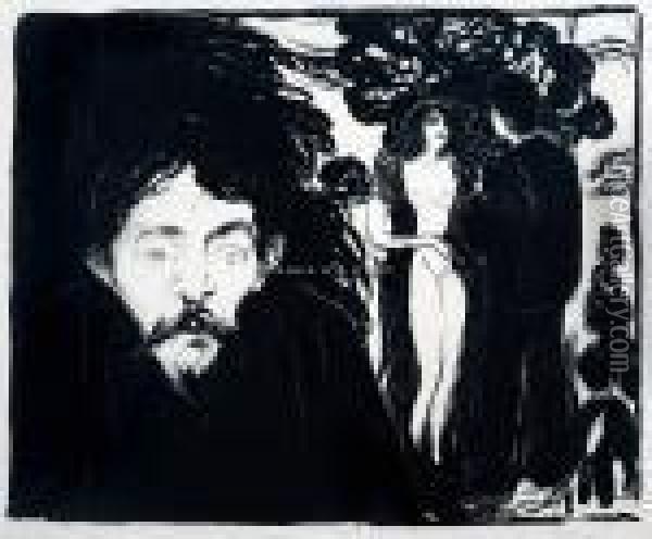 Sjalusi Ii Oil Painting - Edvard Munch