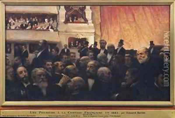 First Night at the Comedie Francaise in 1885 Oil Painting - Edouard Dantan