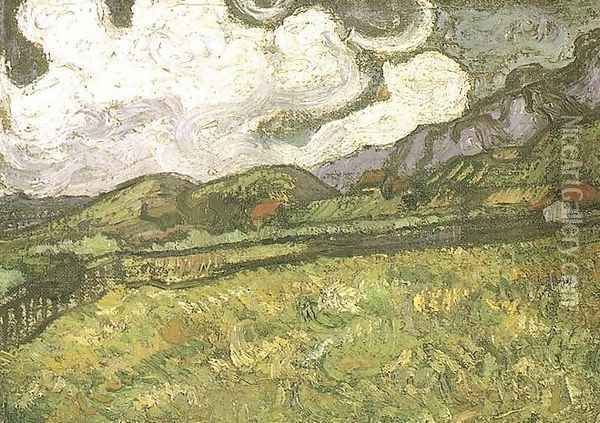 Wheat Field Behind Saint Paul Hospital Oil Painting - Vincent Van Gogh